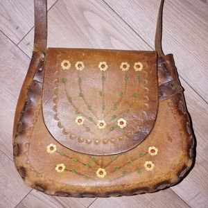 Vintage hand tooled leather purse